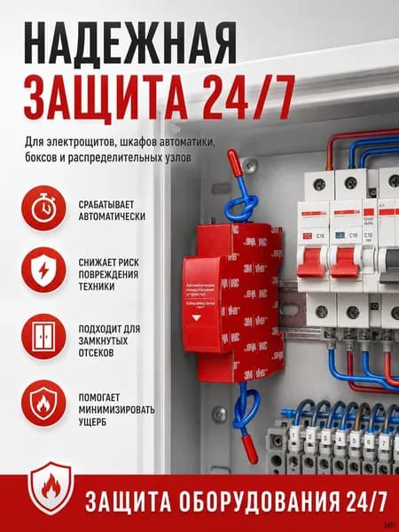 Автоматическое аэрозольное устройство пожаротушения для электрощита, термоактивируемый модуль защиты электрошкафа, распределительного шкафа и бокса, 1 шт.