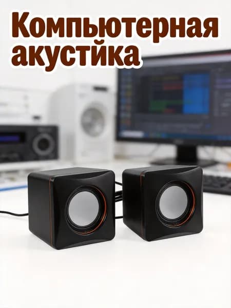 Компактная черная мини аудиосистема из магнитного материала для дома и офиса
