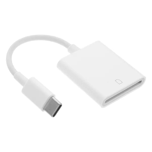 Белый pvc считыватель карт type c с одним слотом для sd карты, переносной адаптер для телефона и планшета