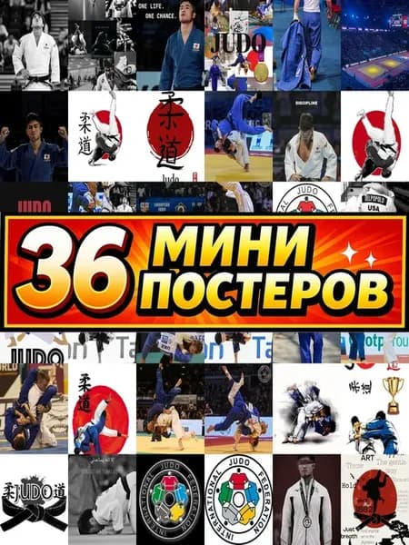 Минипостеры 36 шт дзюдо