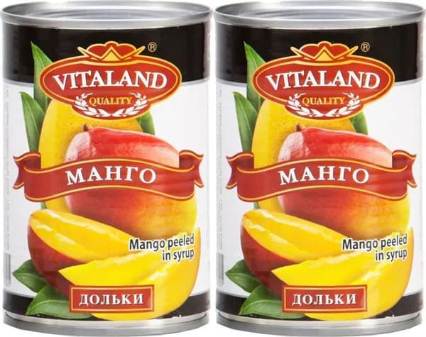 Манго Vitaland дольки в сиропе, комплект: 2 упаковки по 425 г