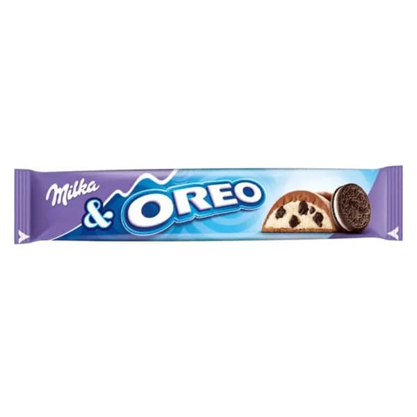 Шоколад молочный Milka & Oreo с молочной начинкой и кусочками печенья Орео, батончик