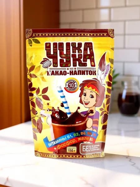 какао-порошок натуральный растворимый / Чукка zip 150 гр