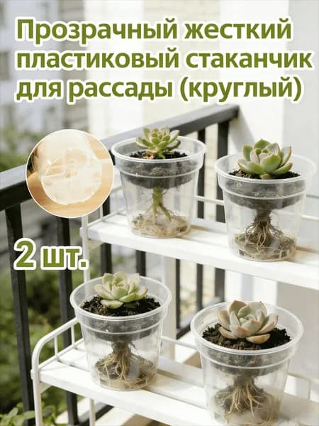 Горшок для цветов 2 л,, 2 шт, цвет прозрачный
