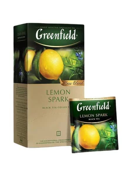 Чай чёрный Greenfield Lemon Spark, 1шт по 25 пак. Лимон