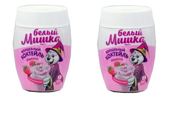 Белый мишка Смесь для коктелей , Малина, 300г, 2 шт