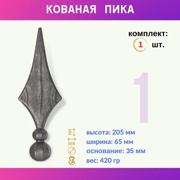 Кованый элемент пика 13.118-К, 1 шт.
