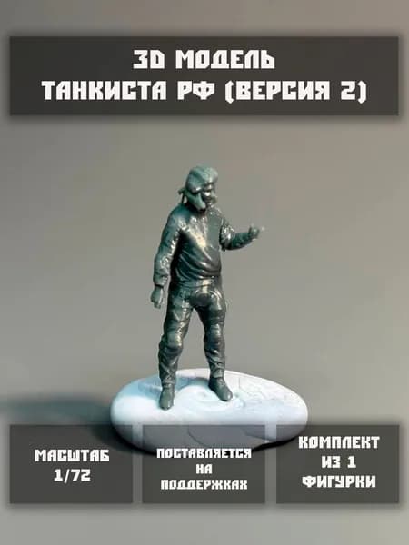 Фигурка Танкиста РФ (Версия 2) в масштабе 1/72