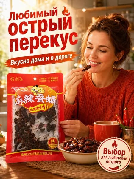 Острые куколки шелкопряда, азиатский снек
