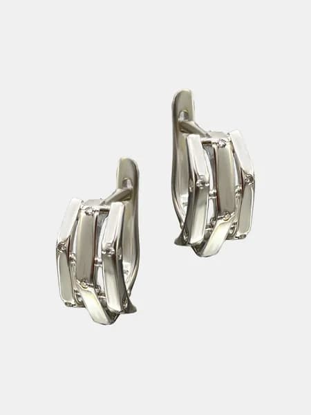 Серьги из серебра 925 пробы, женские, Натуральный Якутский Бриллиант