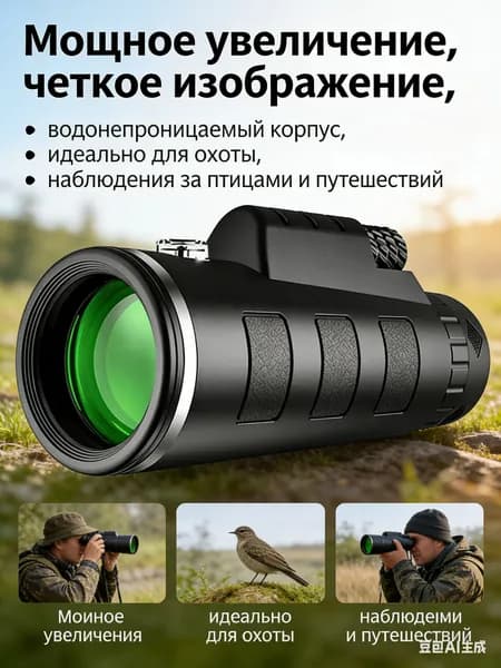 Эксклюзивный монокуляр двойного назначения для взрослых с высокой четкостью и большим увеличением, предназначен для дневного и ночного видения