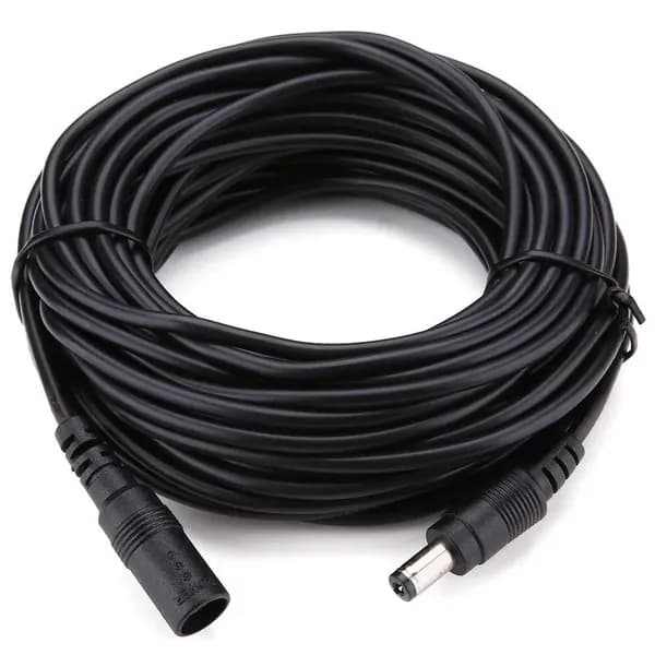 Сетевой кабель питания DC 5.0 x 2.1 мм/DC 5.5 x 2.1 мм, 5 м, черный