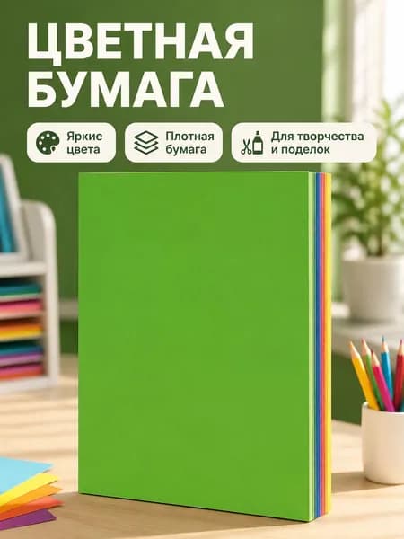 Бумага цветная Копировальная A4, 50 лист., шт