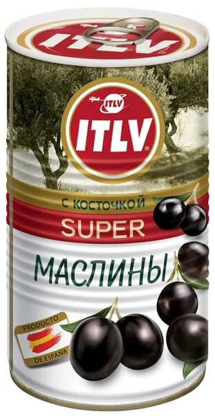 Маслины ITLV супер черные, Испания, 350 г