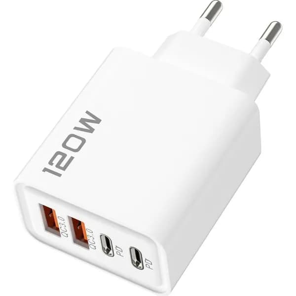 Зарядное устройство с 4 портами 120W совместимость EU US UK