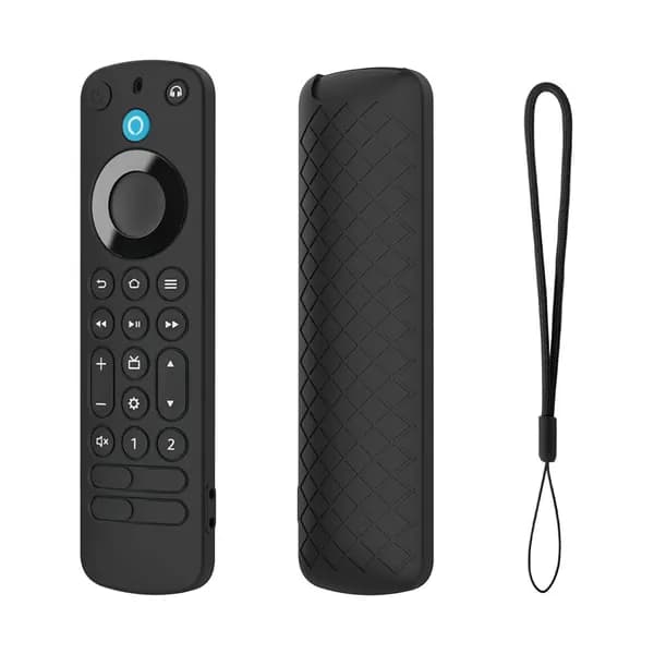 Силиконовый чехол для Alexa Voice Remote Pro с ремешком, чёрный