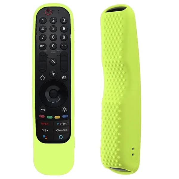 Силиконовый чехол для пульта LG Smart TV AN-MR21/AN-MR22, противоударный, светящийся, зелёный.