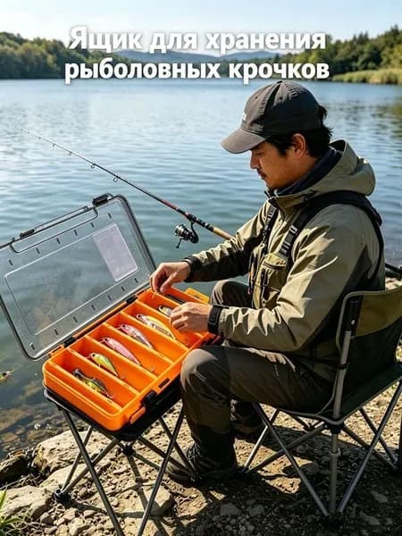 Ящик рыболова,Органайзер-Коробка рыболовная для раттлинов и блёсен /контейнер для приманки