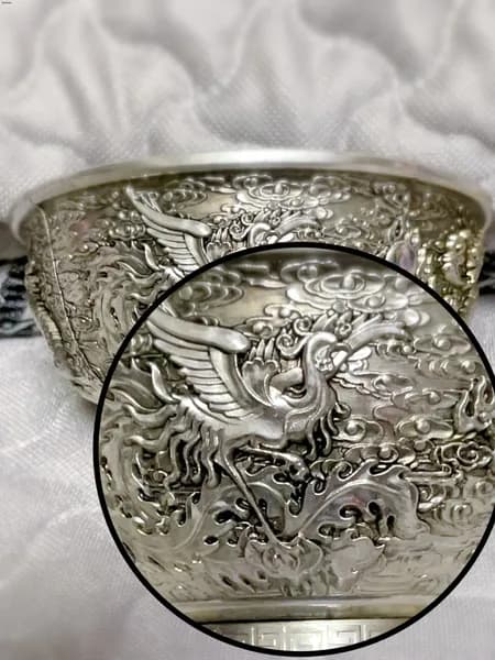 Узор Феникса Старинная серебряная чаша, коллекция 1933 года