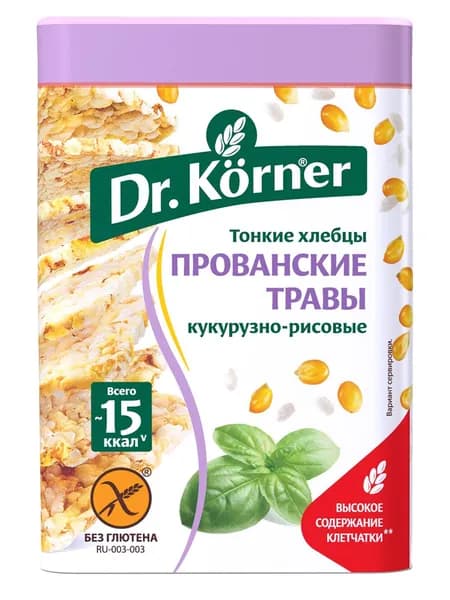 Хлебцы Dr. Korner кукурузно-рисовые с прованскими травами, 100 г