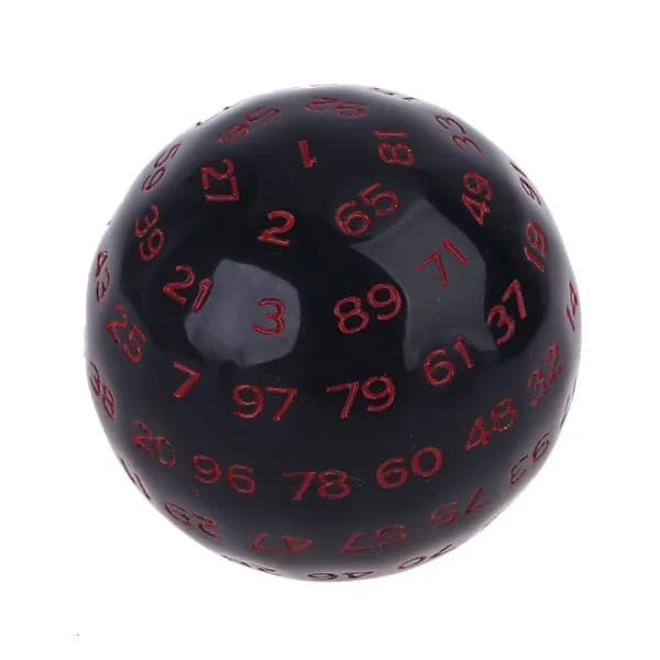 100-гранная игральная кость D100, красный