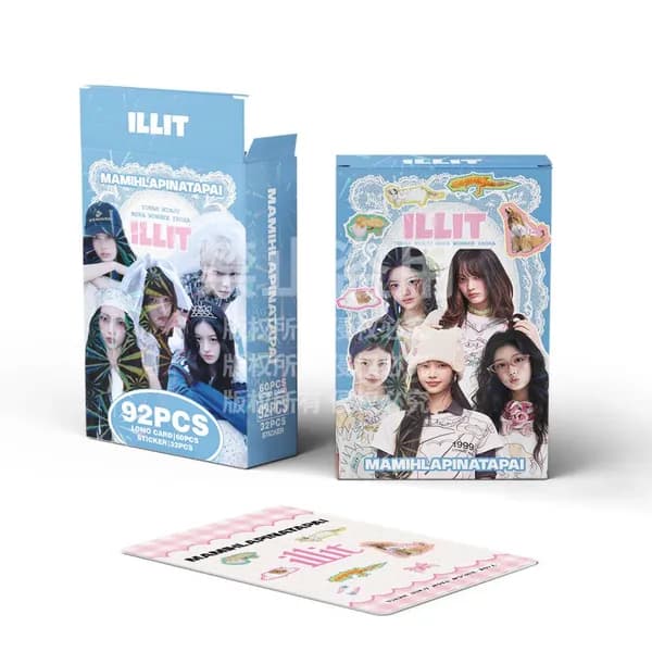 Альбом корейской K-POP группы ILLIT : 60 фотокарточек и 32 мини-стикера