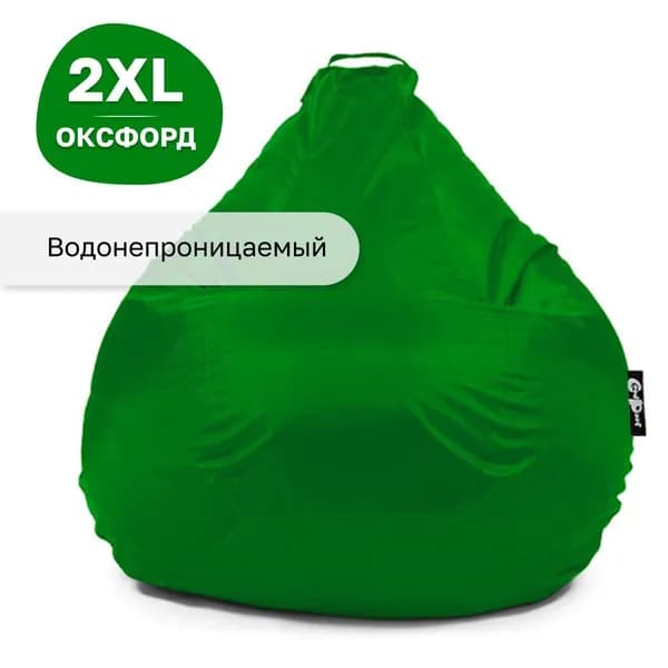 GoodPoof Кресло-мешок Груша, Полиэстер, Размер XXL,темно-зеленый, зеленый