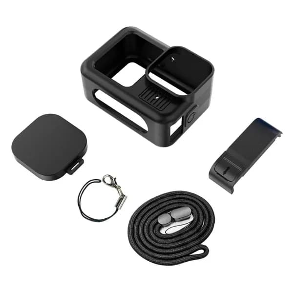 (1 комплект) Подходит для GoPro Hero 13 силиконовый защитный рукав-черный + боковая крышка