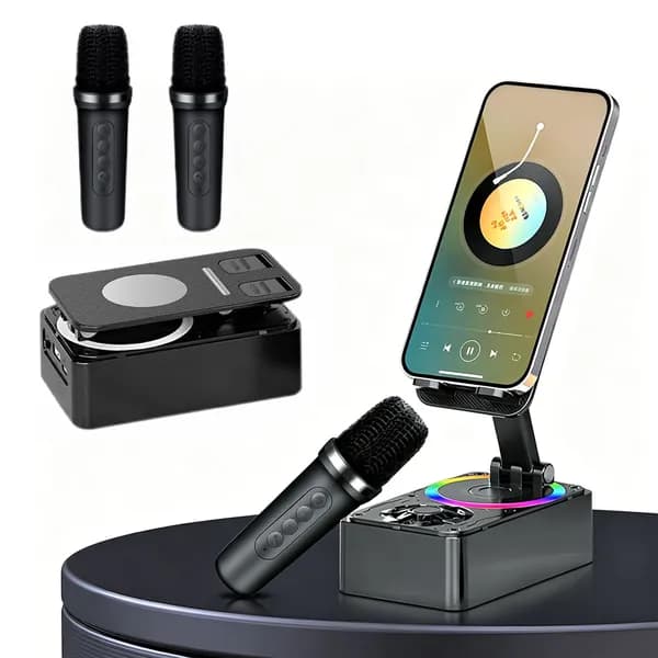 Беспроводная Bluetooth-колонка с поворотным креплением для смартфона и двумя микрофонами