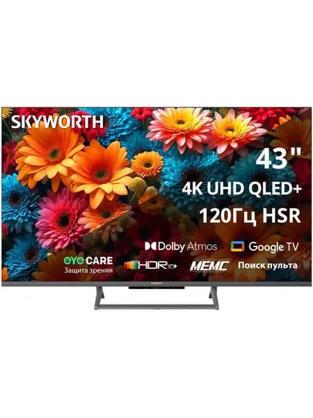 Skyworth Телевизор Eye Care 43Q67H 43" 4K UHD, черный