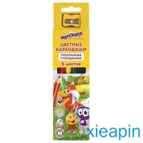 Набор карандашей, вид карандаша: Цветной, 6 шт.