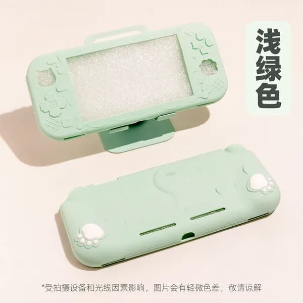 Защитный чехол полнообъемный для Nintendo Switch Lite: тематический дизайн с милой кошкой