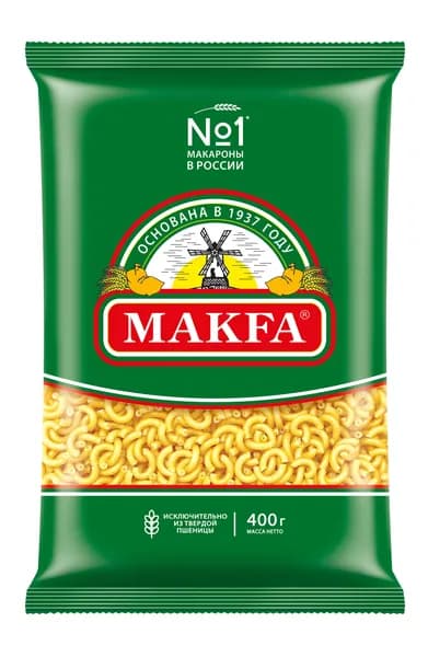 Макароны Makfa рожки гладкие, 400 г