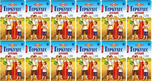Хлопья Русский Продукт Геркулес Детский, комплект: 12 упаковок по 350 г