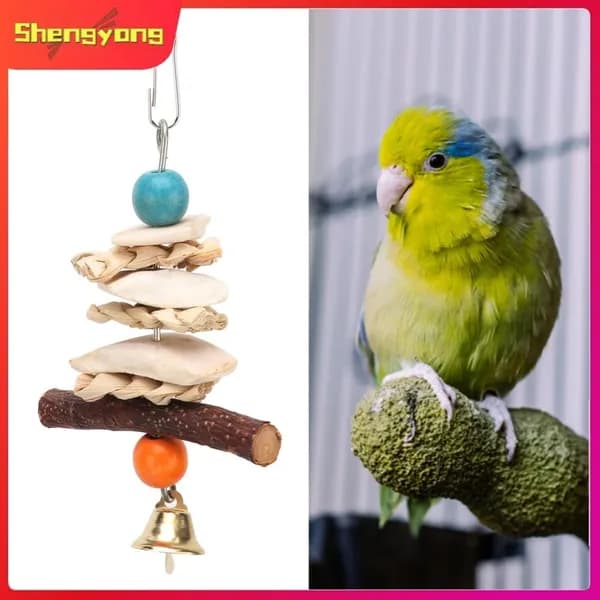 Безопасные игрушки из кутикулярной кости с колокольчиком, для попугаев, дарящие радость вашим питомцам 15CM