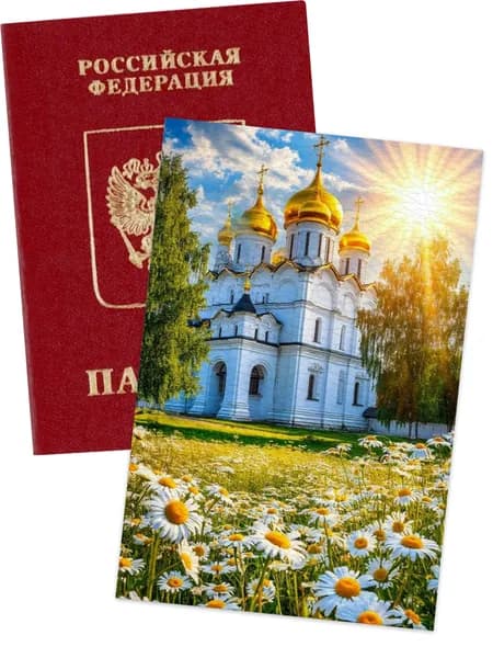 Чехол на паспорт церковь
