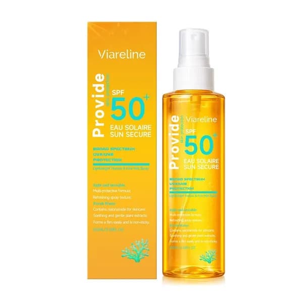 Спрей от солнца Viarelina SPF 50+, широкий спектр защиты, тонкая текстура без жирного блеска, 100 мл