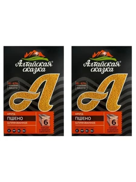 Алтайская сказка Пшено шлифованое, в уп 6пак по 67 г, 2 уп