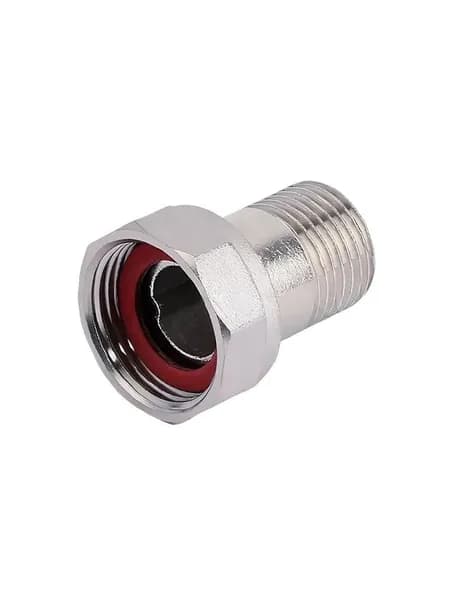Полусгон никелированный прямой с накидной гайкой 1/2*3/4" вн. / нар
