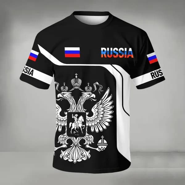 Футболка Принт двуглавый орёл Россия флаг 1 шт