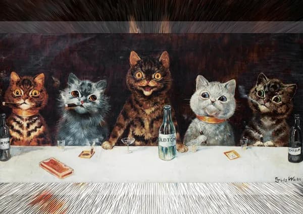 Постер. Кошачьи миры. Луис Уэйн. Мальчишник. Формат А3.