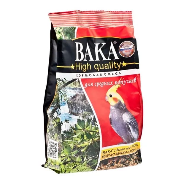 Сухой корм ВАКА High Quality для средних попугаев, 500 гр