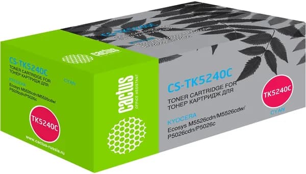 Картридж лазерный Cactus CS-TK5240C TK-5240C голубой (3000стр.) для Kyocera Ecosys M5526cdn/M5526cdw