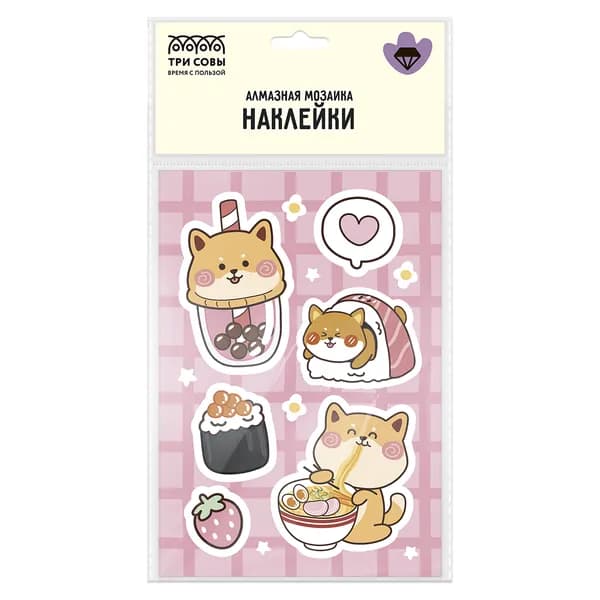 Алмазная мозаика наклейка, пакет с европодвесом, ТРИ СОВЫ "Корги"(АМН_65746)