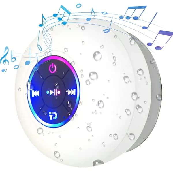 Портативная Bluetooth-колонка с присоской, водонепроницаемая, со светодиодной подсветкой