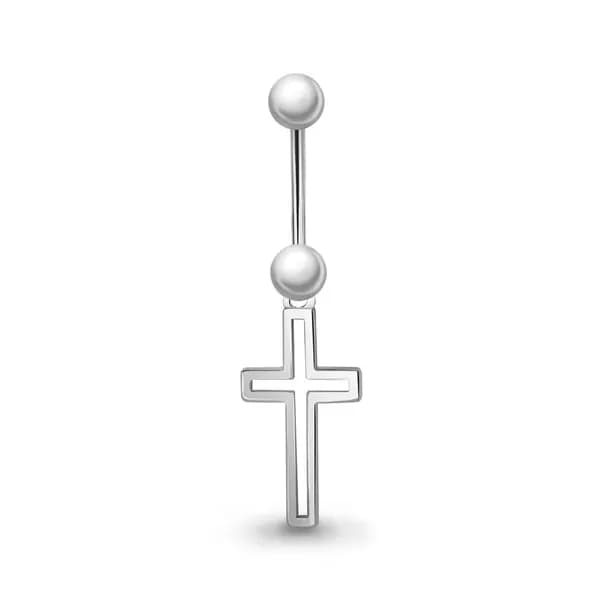 AQUAMARINE Пирсинг в пупок из серебра 925 пробы