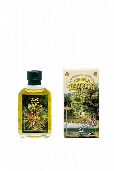 Масло из ядра кедрового ореха с живицей кедровой 2,5% нерафинированное пищевое, 100мл