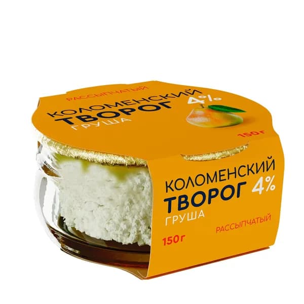 Творог рассыпчатый Коломенский с наполнителем Груша 4%, 150 г