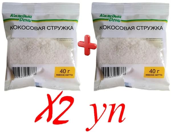 Кокосовая стружка Каждый День , 40 г 2шт