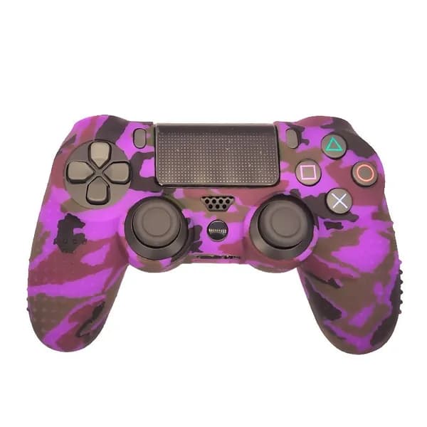 Силиконовый чехол для контроллера PS4 Slim Pro с противоскользящими частицами в камуфляжной расцветке.